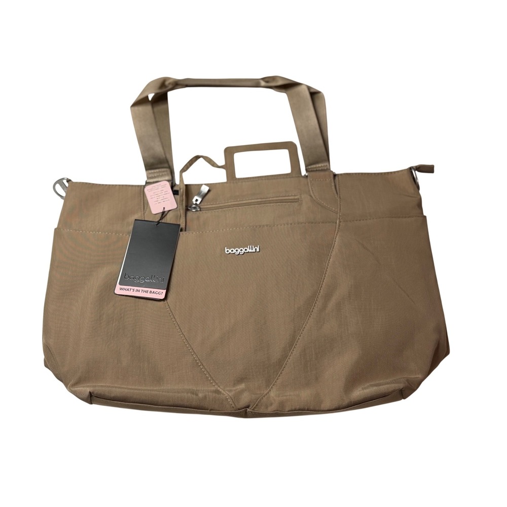 Baggallini Avenue Tote Bag Beach Taupe Convertible Laptop‎ Travel Work Comfort